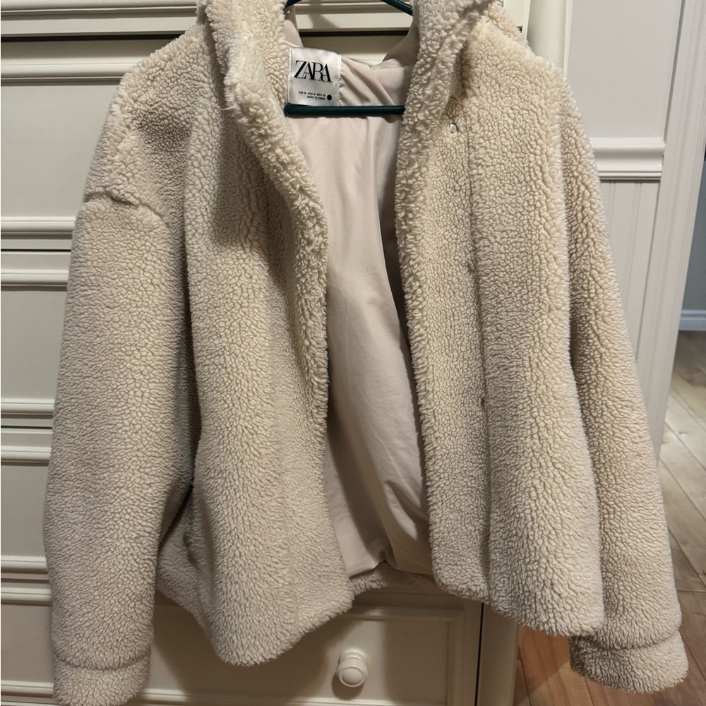 ZARA Cream Sherpa Jacket